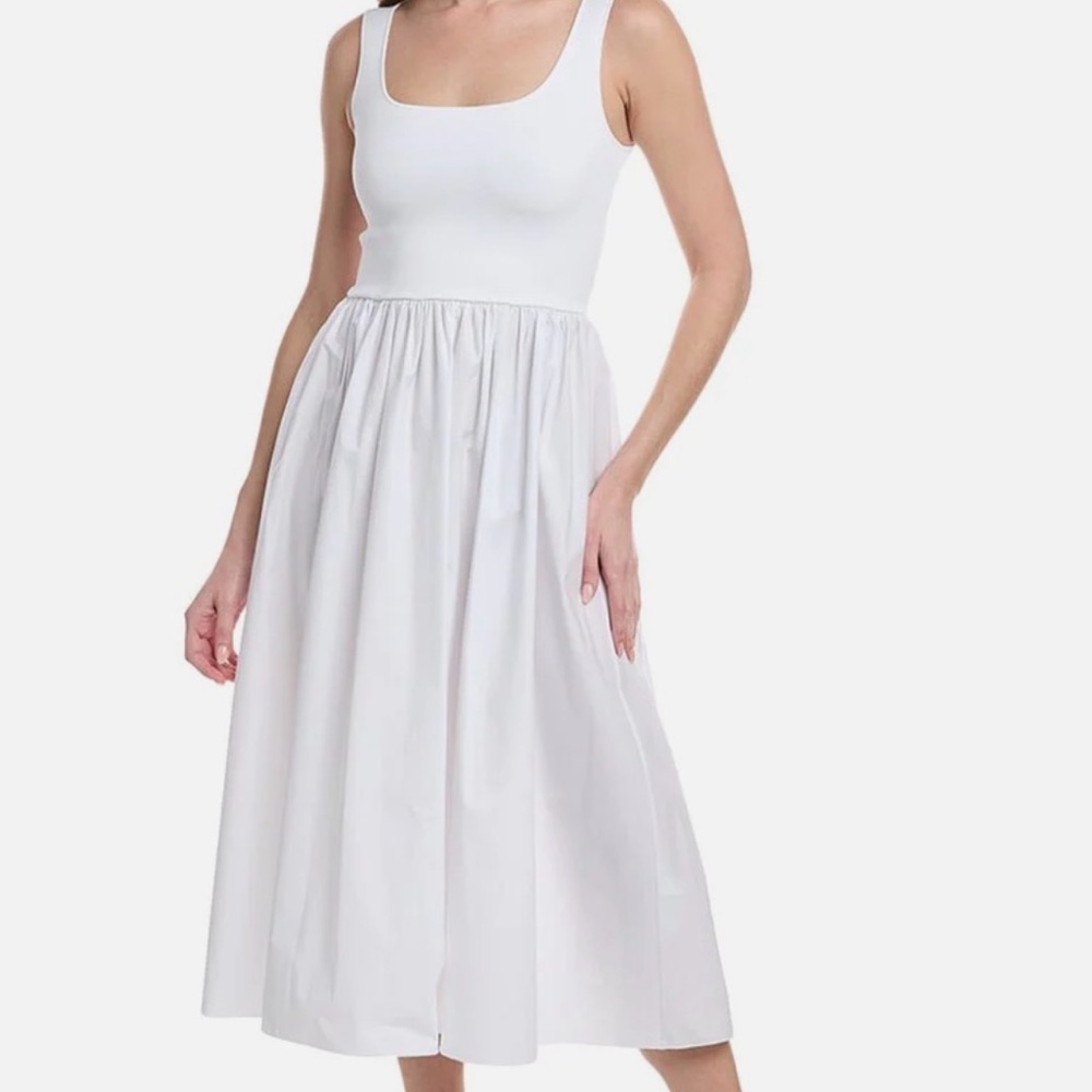 Theory White Scoop-Neck Midi Dress (Rare, sold out online)